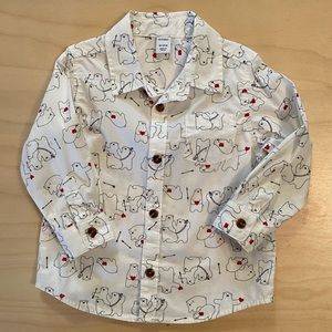 Polar Bears With Hearts Button-up shirt 18-24 mon